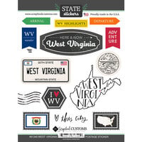 Scrapbook Customs - Postage Map Collection - Cardstock Stickers - West Virginia