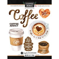 Scrapbook Customs - Drinking Collection - Cardstock Stickers - I Love Coffee