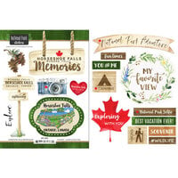 Scrapbook Customs - Canadian National Park Watercolor Collection - Cardstock Stickers - Horseshoe Falls Niagara Falls