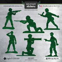 Scrapbook Customs - 12 x 12 Cardstock Stickers - Green Army Men