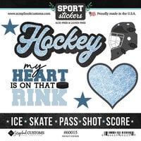 Scrapbook Customs - 6 x 6 Cardstock Stickers - Hockey Love