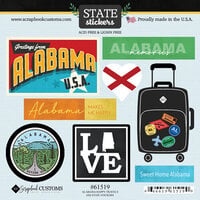 Scrapbook Customs - Cardstock Stickers - Happy Travels - Alabama