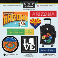Scrapbook Customs - Cardstock Stickers - Happy Travels - Arizona