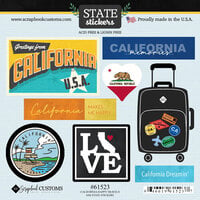 Scrapbook Customs - Cardstock Stickers - Happy Travels - California