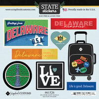 Scrapbook Customs - Cardstock Stickers - Happy Travels - Delaware
