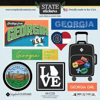Scrapbook Customs - Cardstock Stickers - Happy Travels - Georgia