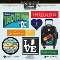 Scrapbook Customs - Cardstock Stickers - Happy Travels - Indiana