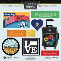 Scrapbook Customs - Cardstock Stickers - Happy Travels - Kansas