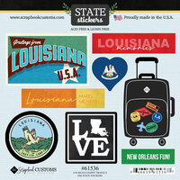 Scrapbook Customs - Cardstock Stickers - Happy Travels - Louisiana