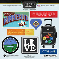 Scrapbook Customs - Cardstock Stickers - Happy Travels - Minnesota