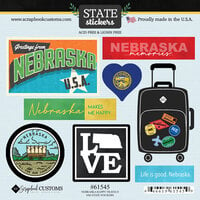 Scrapbook Customs - Cardstock Stickers - Happy Travels - Nebraska