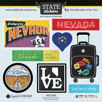 Scrapbook Customs - Cardstock Stickers - Happy Travels - Nevada