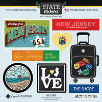 Scrapbook Customs - Cardstock Stickers - Happy Travels - New Jersey