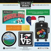 Scrapbook Customs - Cardstock Stickers - Happy Travels - North Carolina