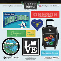 Scrapbook Customs - Cardstock Stickers - Happy Travels - Oregon