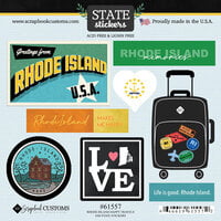 Scrapbook Customs - Cardstock Stickers - Happy Travels - Rhode Island