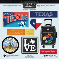 Scrapbook Customs - Cardstock Stickers - Happy Travels - Texas