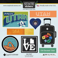 Scrapbook Customs - Cardstock Stickers - Happy Travels - Utah
