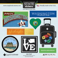 Scrapbook Customs - Cardstock Stickers - Happy Travels - Washington