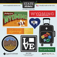 Scrapbook Customs - Cardstock Stickers - Happy Travels - Wyoming