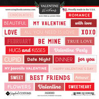 Scrapbook Customs - Cardstock Stickers - Valentine Wordbits