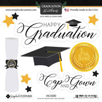 Scrapbook Customs - Cardstock Stickers - Hats Off Graduation