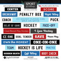 Scrapbook Customs - Cardstock Stickers - Hockey Wordbits