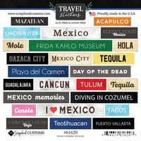 Scrapbook Customs - Cardstock Stickers - Mexico Wordbits