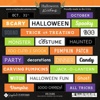 Scrapbook Customs - Cardstock Stickers - Halloween Wordbits