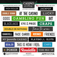 Scrapbook Customs - Cardstock Stickers - Casino Wordbits