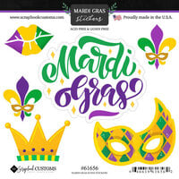 Scrapbook Customs - Cardstock Stickers - Mardi Gras Icons