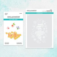 Spellbinders - Layered Stencils Collection - Layering Stencils and Etched Die Bundle - Floral Hello