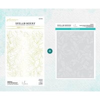 Spellbinders - De-Light-Ful Christmas Collection - Glimmer Hot Foil Plates and Stencils - Glimmer Holly Background Bundle