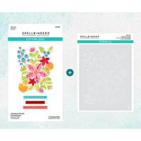 Spellbinders - Classic Christmas Collection - Layering Stencils and Etched Die Bundle - Christmas Florals
