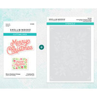 Spellbinders - Layered Christmas Stencils Collection - Layering Stencils and Etched Die Bundle - Merry Christmas Foliage