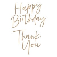 Spellbinders - Glimmer Hot Foil Plates - Thank You and Happy Birthday Stylish Script