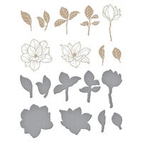 Spellbinders - Glimmer Hot Foil Collection - Plates and Dies - Magnolia Bouquet