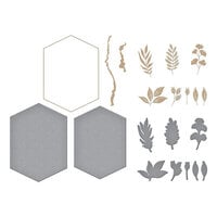 Spellbinders - Glimmer Hot Foil Collection - Plates and Dies - Geo Foliage