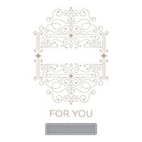 Spellbinders - Four Petal Collection - Glimmer Hot Foil Plates and Dies - Scroll Label