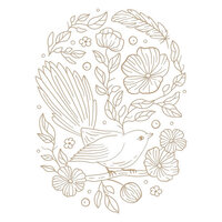 Spellbinders - Glimmer Hot Foil Collection - Plates - Floral Bird