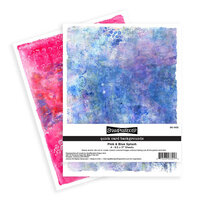 Stampendous - Quick Card Backgrounds - Pink And Blue Splash