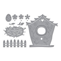 Spellbinders - Birdhouses Through The Seasons Collection - Etched Dies - Build A Spring Birdhouse