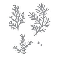 Spellbinders - Etched Dies - Winter Evergreen Foliage and Ladybugs
