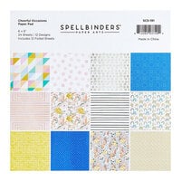 Spellbinders - The Birthday Celebrations Collection - 6 x 6 Paper Pad - Cheerful Occasions