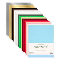 Spellbinders - Make It Merry Collection - 8.5 x 11 Paper Pack - Assorted - 18 Pack