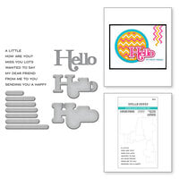 Spellbinders - Lisa Horton - Spotlight Frames and Florals - Clear Photopolymer Stamp and Die Set - A Little Hello Sentiments