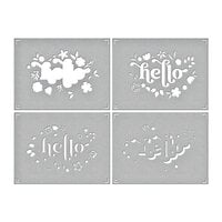 Spellbinders - Layered Stencils Collection - Stencils - Layered Floral Hello