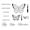 Spellbinders - Bibi's Butterflies Collection - Clear Photopolymer Stamps - Butterfly Sentiments