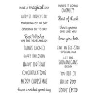 Spellbinders - Gnome Drive Collection - Clear Photopolymer Stamps - Gnome Drive Sentiments