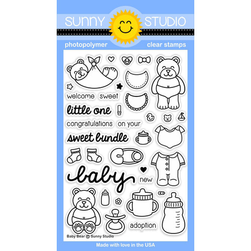 Sunny Studio Stamps - Clear Photopolymer Stamps - Baby Bear